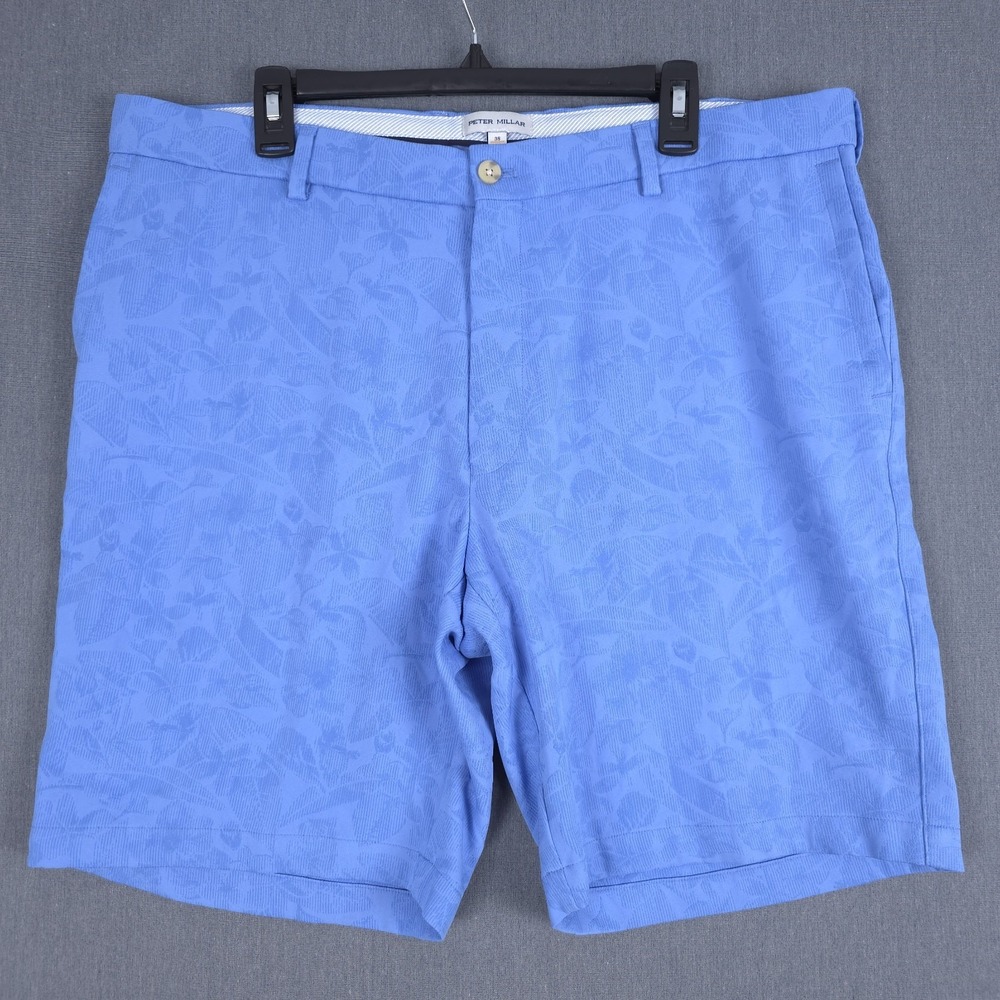 Peter Millar Crown Sport Golf Shorts Mens 38 (Fit 38x9) Bonnet Blue Floral Chino